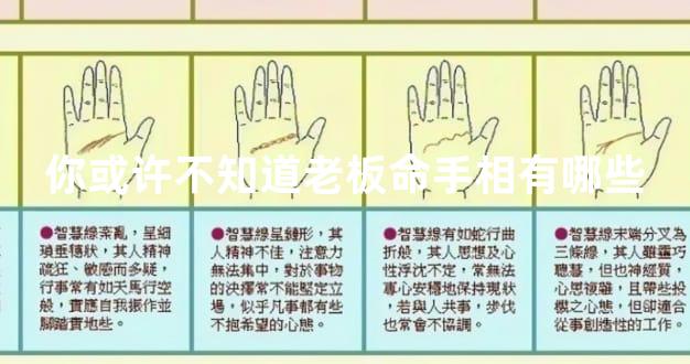你或许不知道老板命手相有哪些